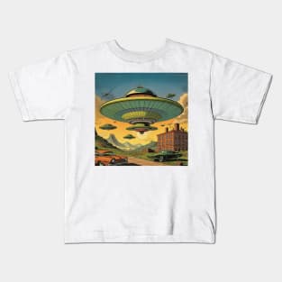 The Flying Saucers Are Here Kids T-Shirt